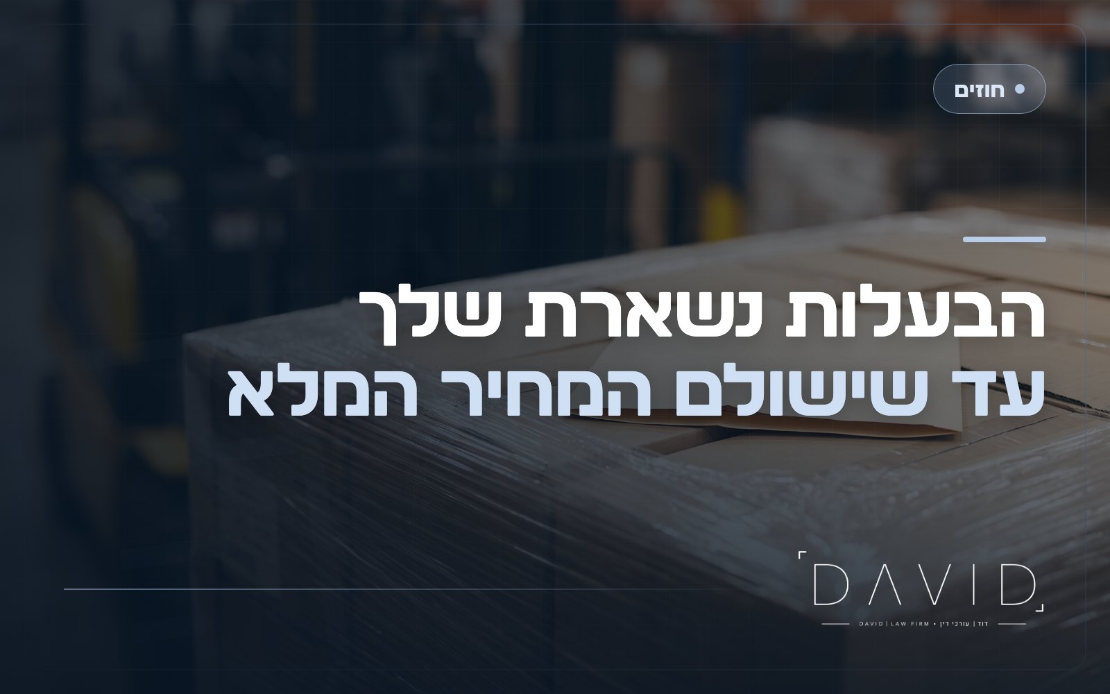תניית שימור בעלות: איך המוכר שומר על הסחורה עד לתשלום